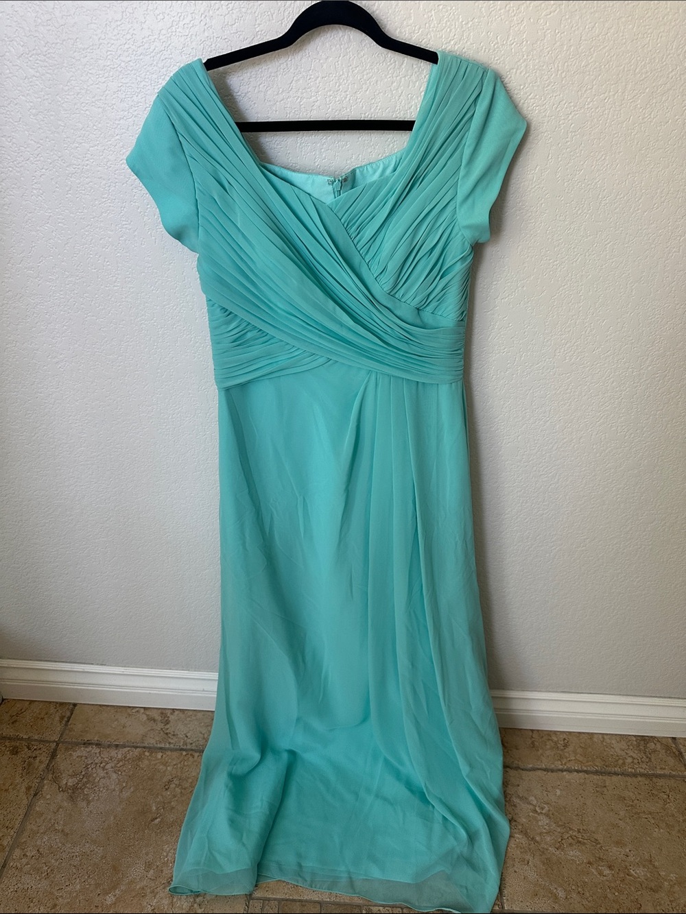 Venus Bridal Aqua Chiffon Maxi Dress